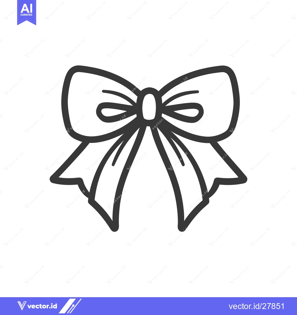 Premium Vector of A Simple Black And White Vector Image Of A Decorative Bow