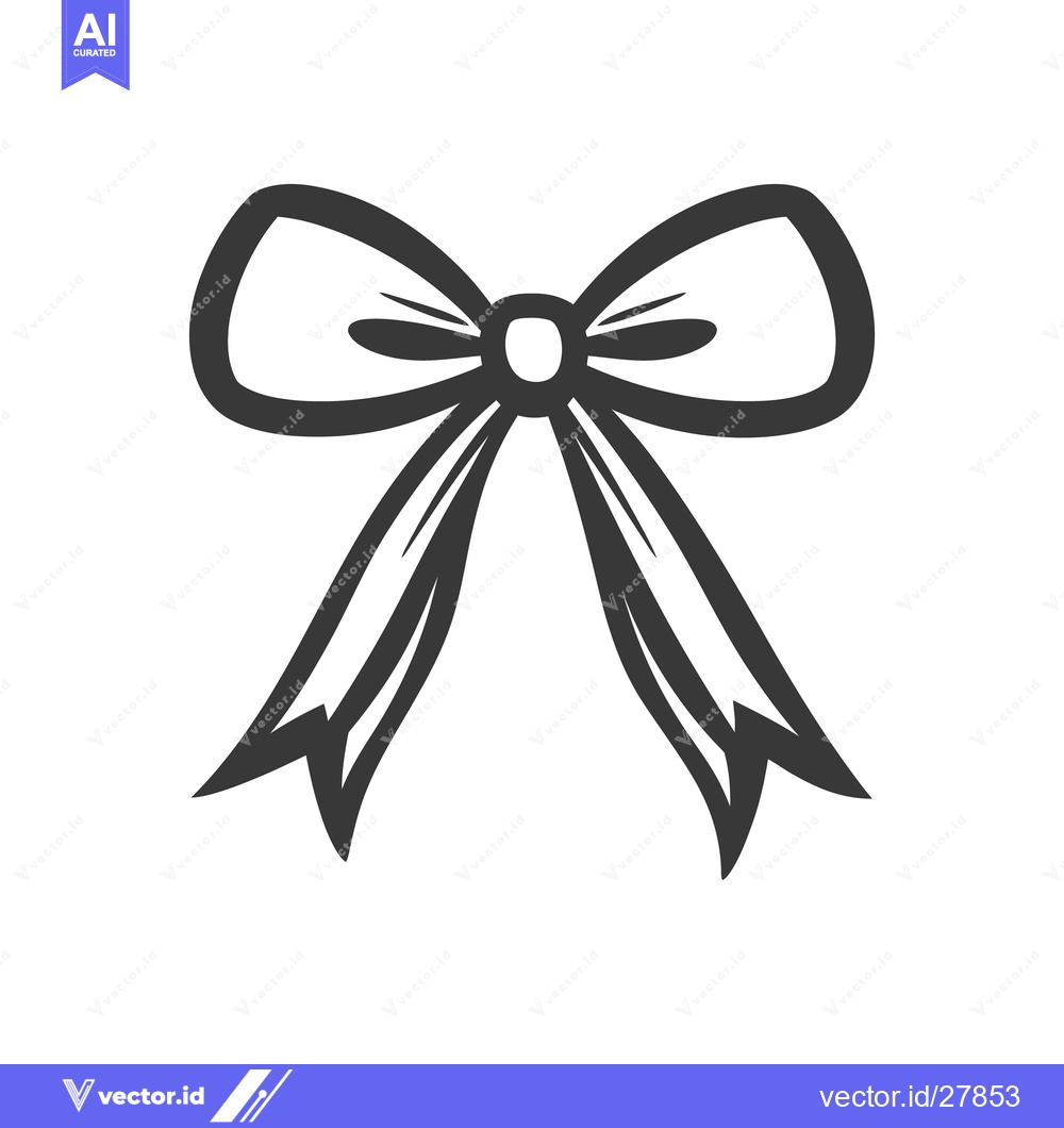 Premium Vector dari A simplistic illustration depicting a tied bow with flowing ribbons