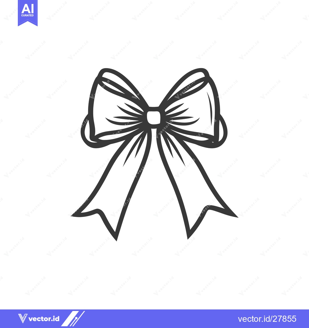 Premium Vector of A simple black and white illustration of a decorative bow