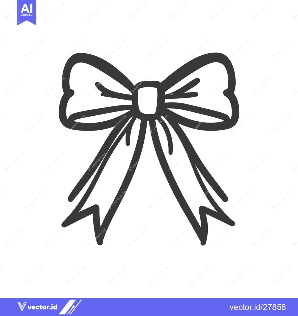 Premium Vector of A black and white illustration of a decorative bow