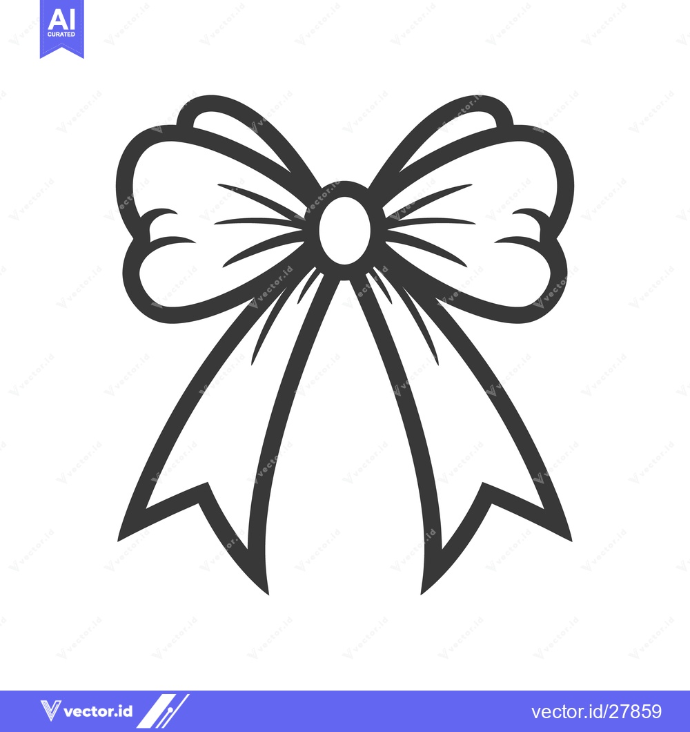 Premium Vector dari Simple illustration of a decorative tied ribbon bow for use