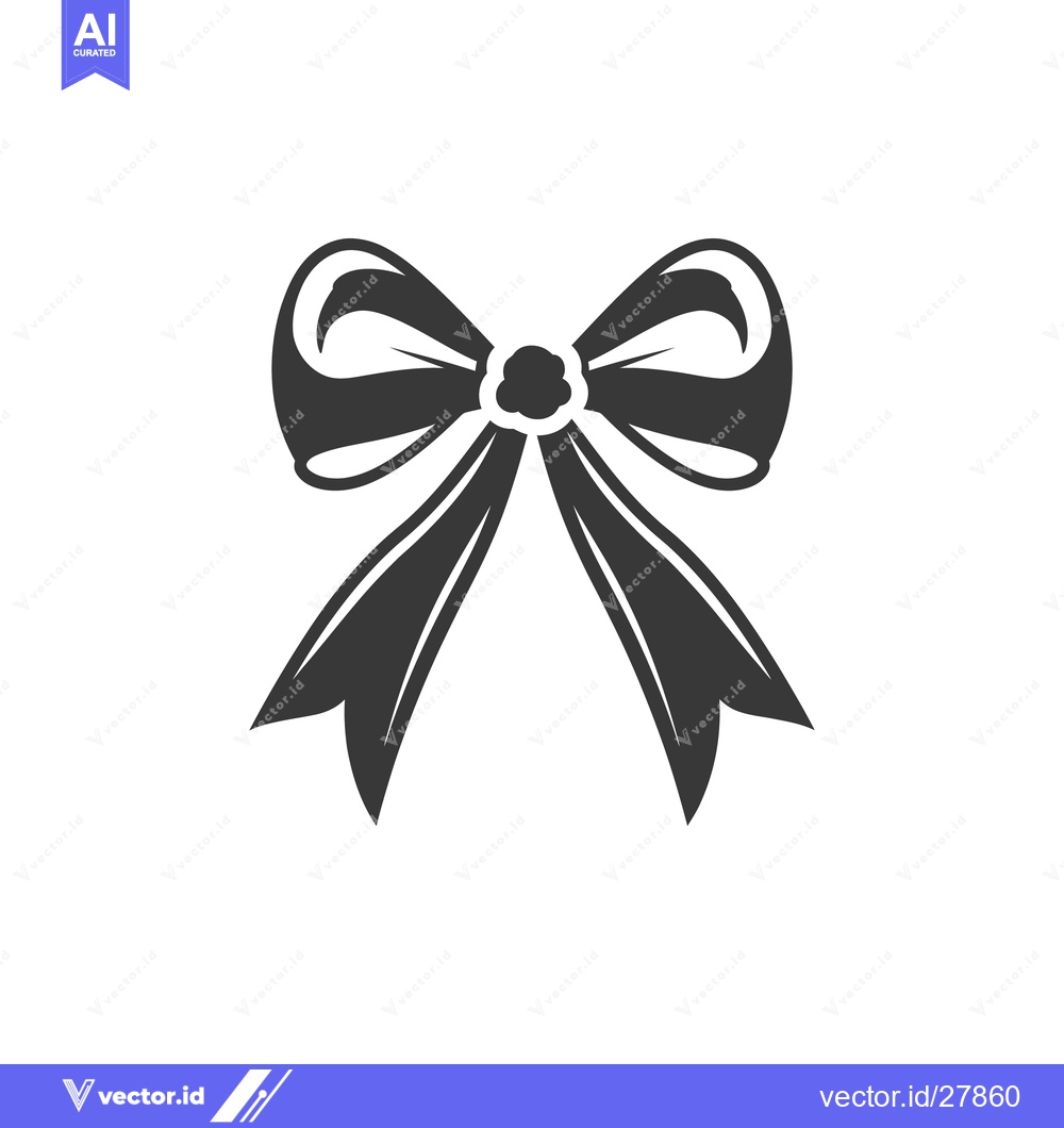 Premium Vector of Decorative black and white bow tied elegantly on a white background