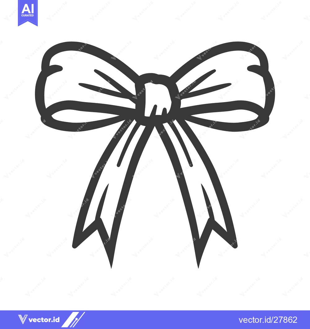 Premium Vector dari A simple black and white image depicting a decorative bow