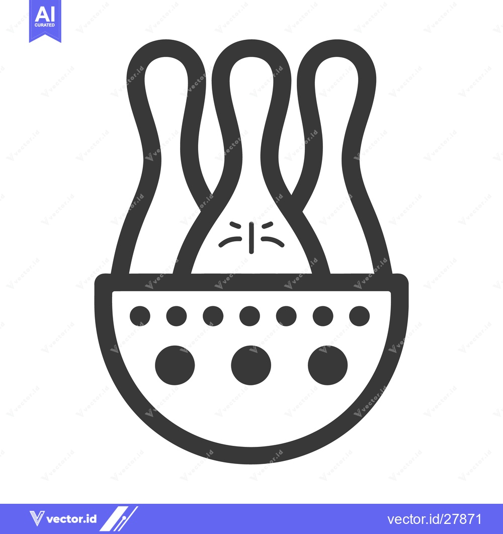 Premium Vector dari A stylized illustration depicting bowling pins inside of a container