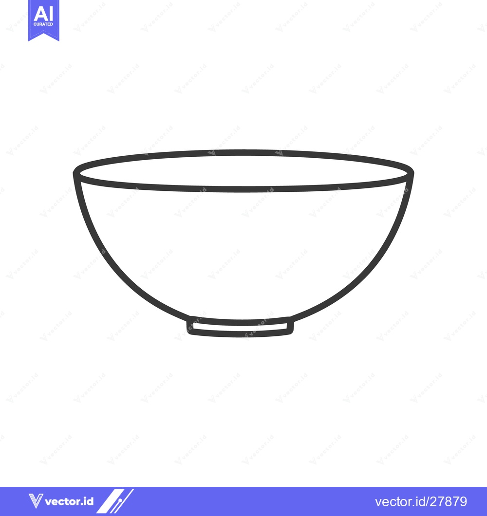 Premium Vector of A simple outline illustration of a common round bowl