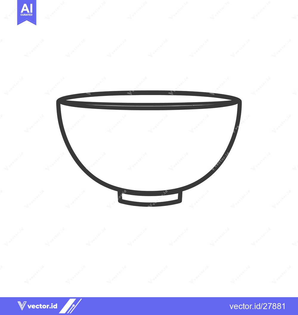 Premium Vector dari An illustrated graphic of a simple empty bowl on white