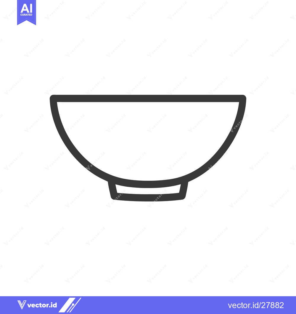 Premium Vector dari A simple illustration showing a bowl for holding food or items