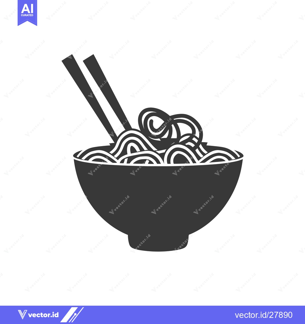 Premium Vector dari Bowl of Noodles with Chopsticks