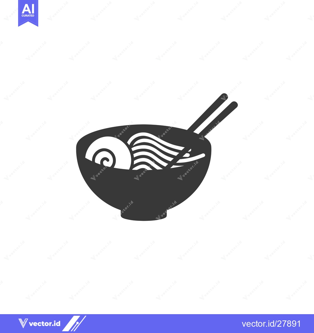 Premium Vector of Bowl of Noodles with Chopsticks