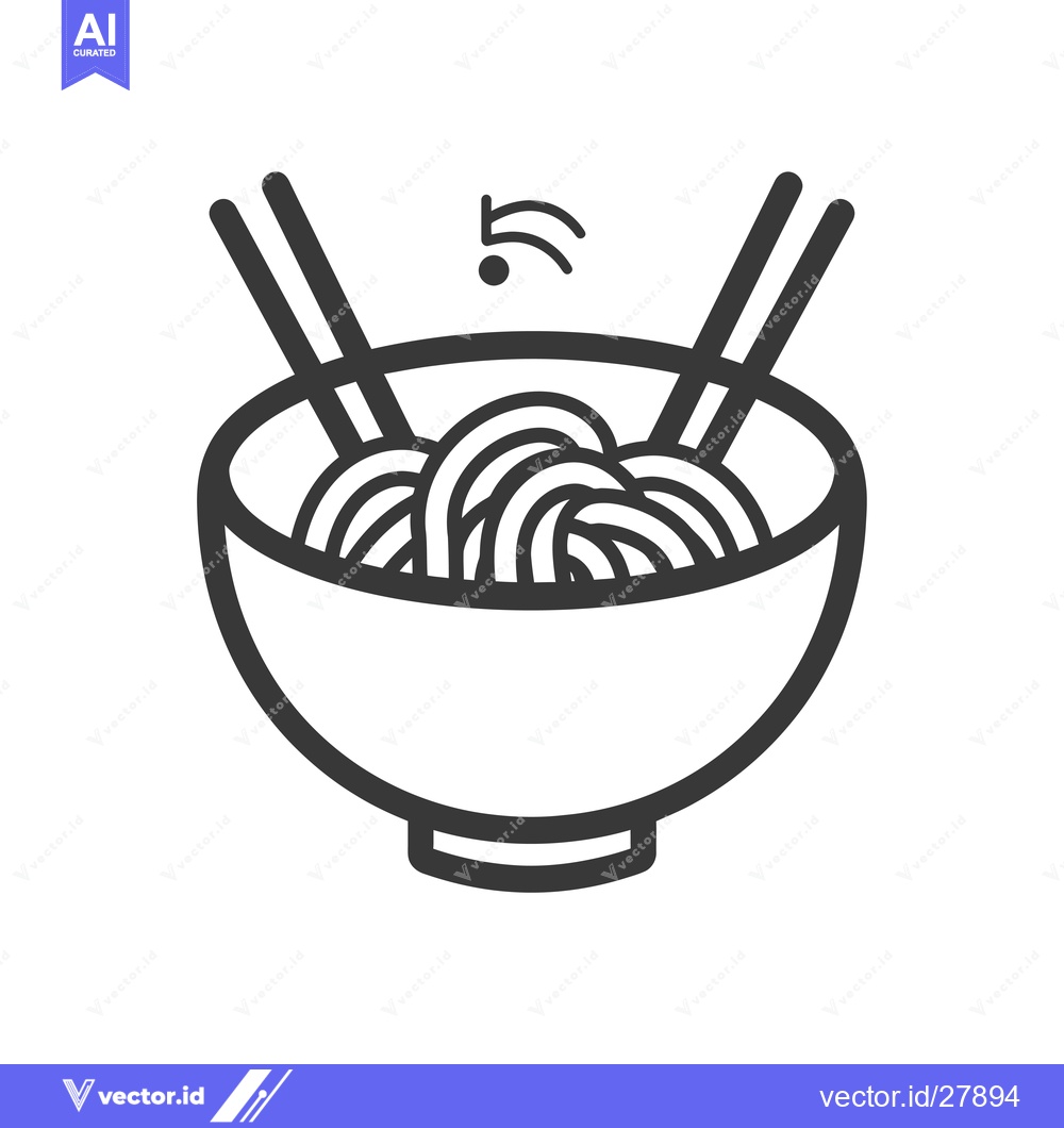Premium Vector of Bowl of Noodles with Chopsticks and Steam
