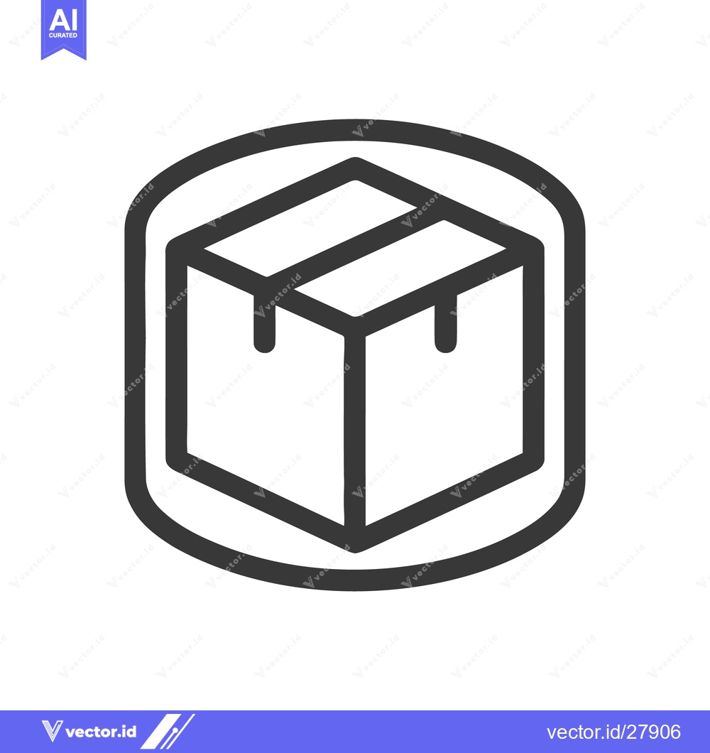 Premium Vector dari Minimalist Box Icon: Delivery, Package, and Storage Symbol in Circle F