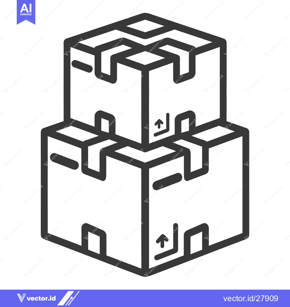 Premium Vector of Two Stacked Cardboard Boxes Depicting Package Delivery Shipping
