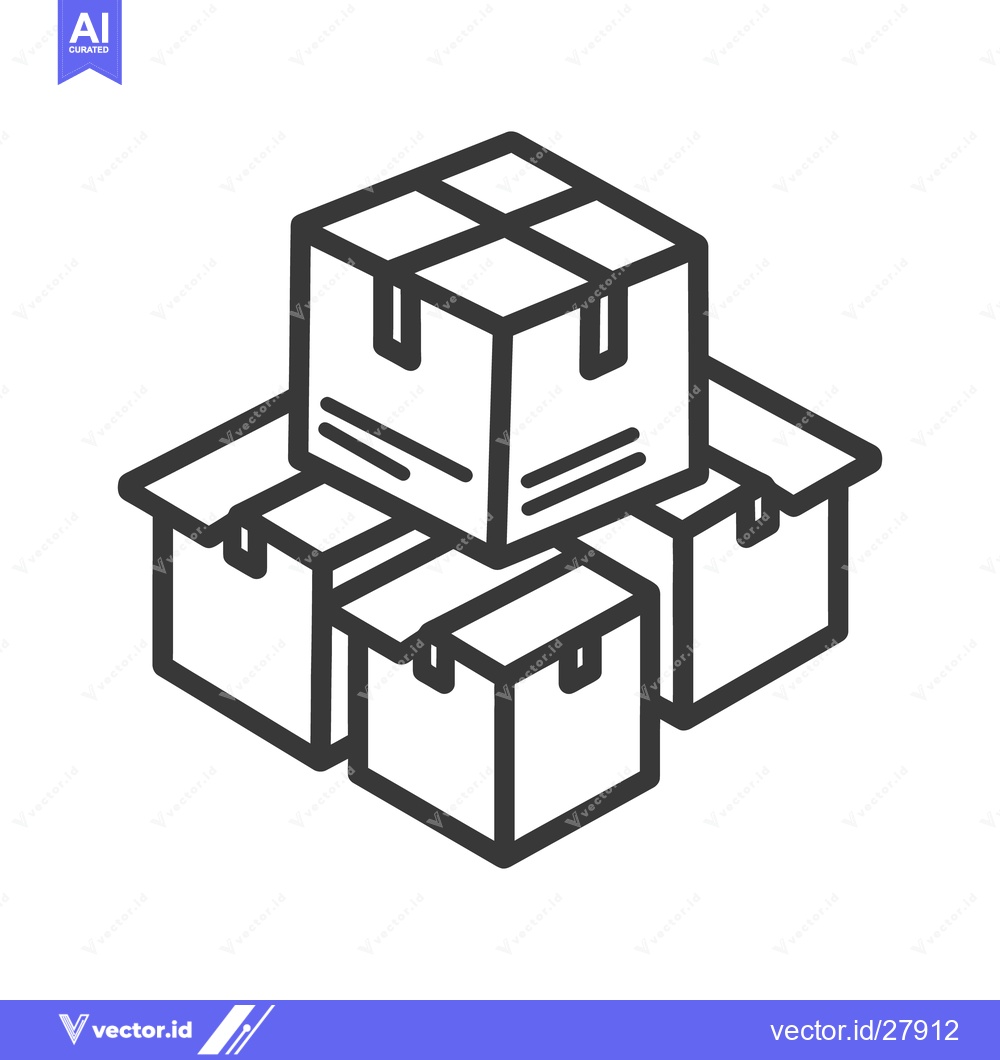 Premium Vector dari Stacked cardboard boxes symbolize delivery and package shipping effect