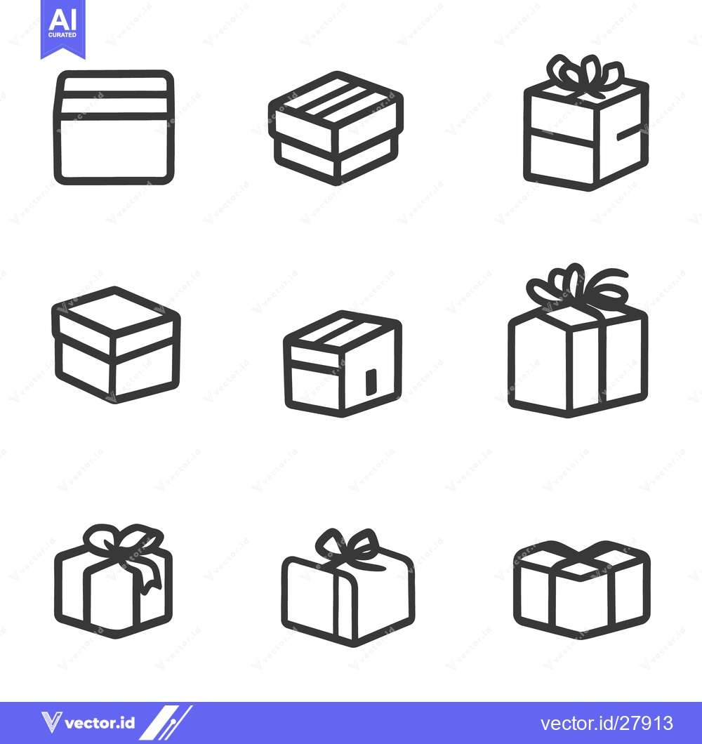 Premium Vector dari Various gift boxes and packages are displayed with bows