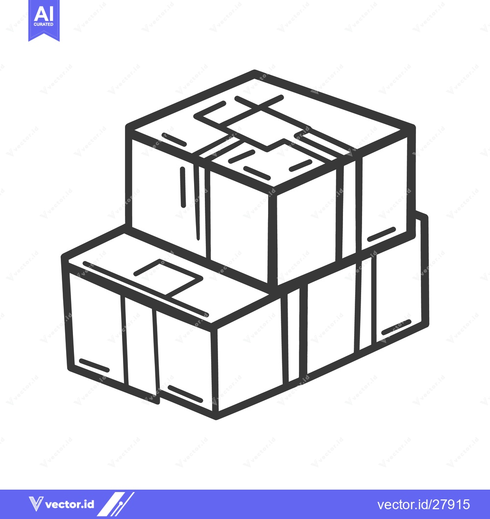 Premium Vector of A graphic illustration depicting a stack of cardboard delivery boxes