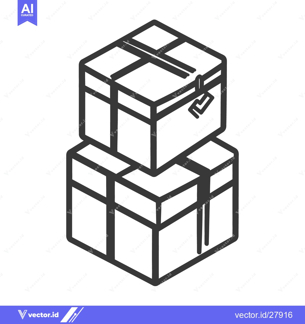 Premium Vector of Two stacked boxes of deliveries or moving packages are visible