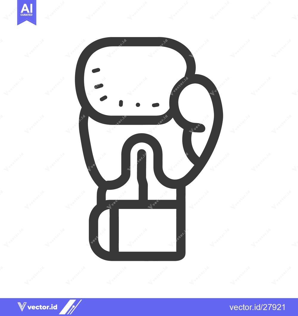 Premium Vector of A simple black and white graphic depicting a boxing glove