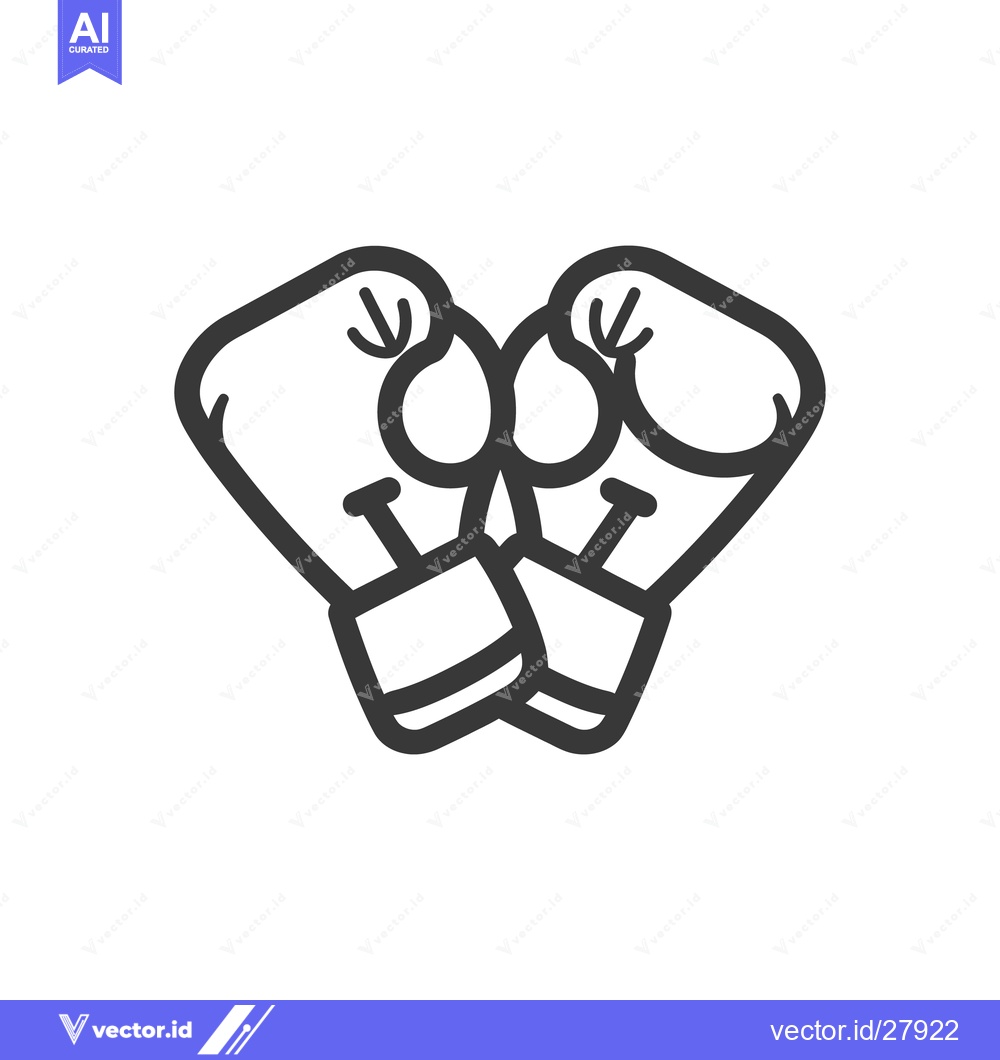 Premium Vector of Two Boxing Gloves Displayed in a Frontal and Central Composition