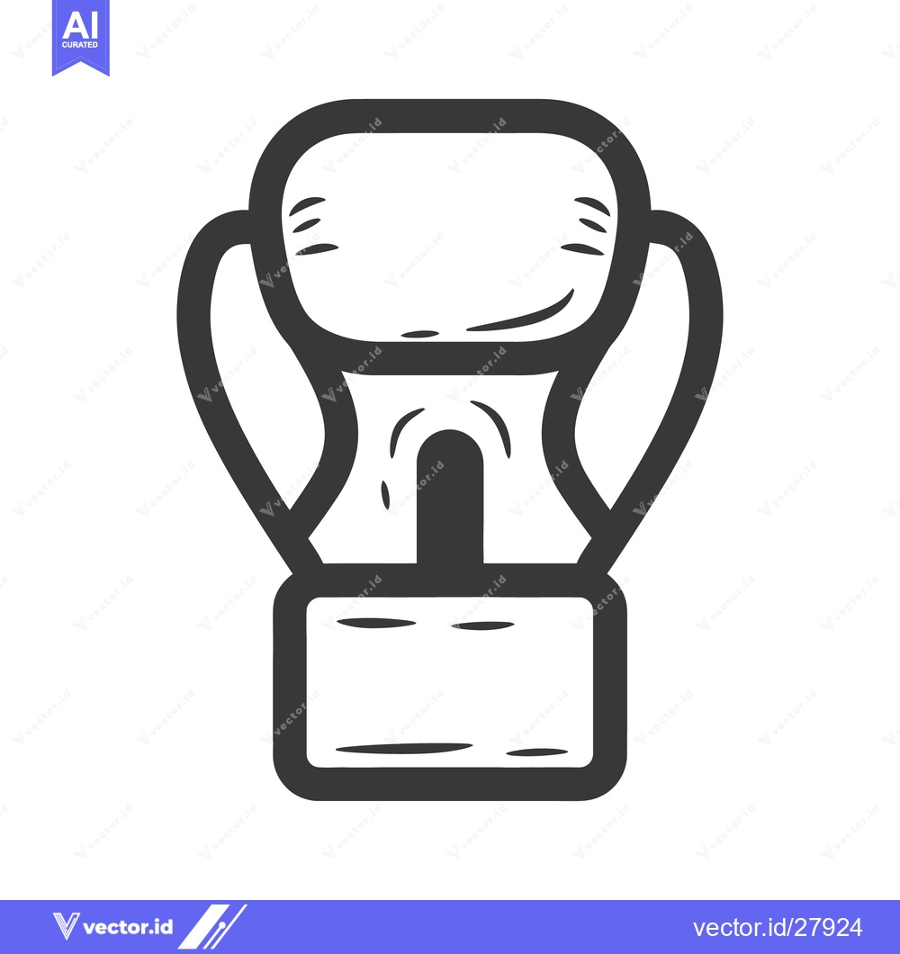 Premium Vector dari A simple graphic representation of a boxing glove in monochrome style