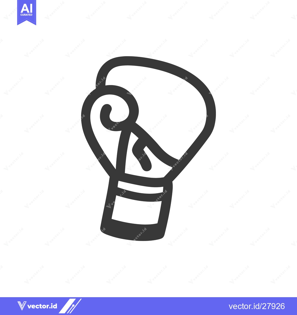 Premium Vector dari Illustration depicting a single boxing glove with dark outline and whi