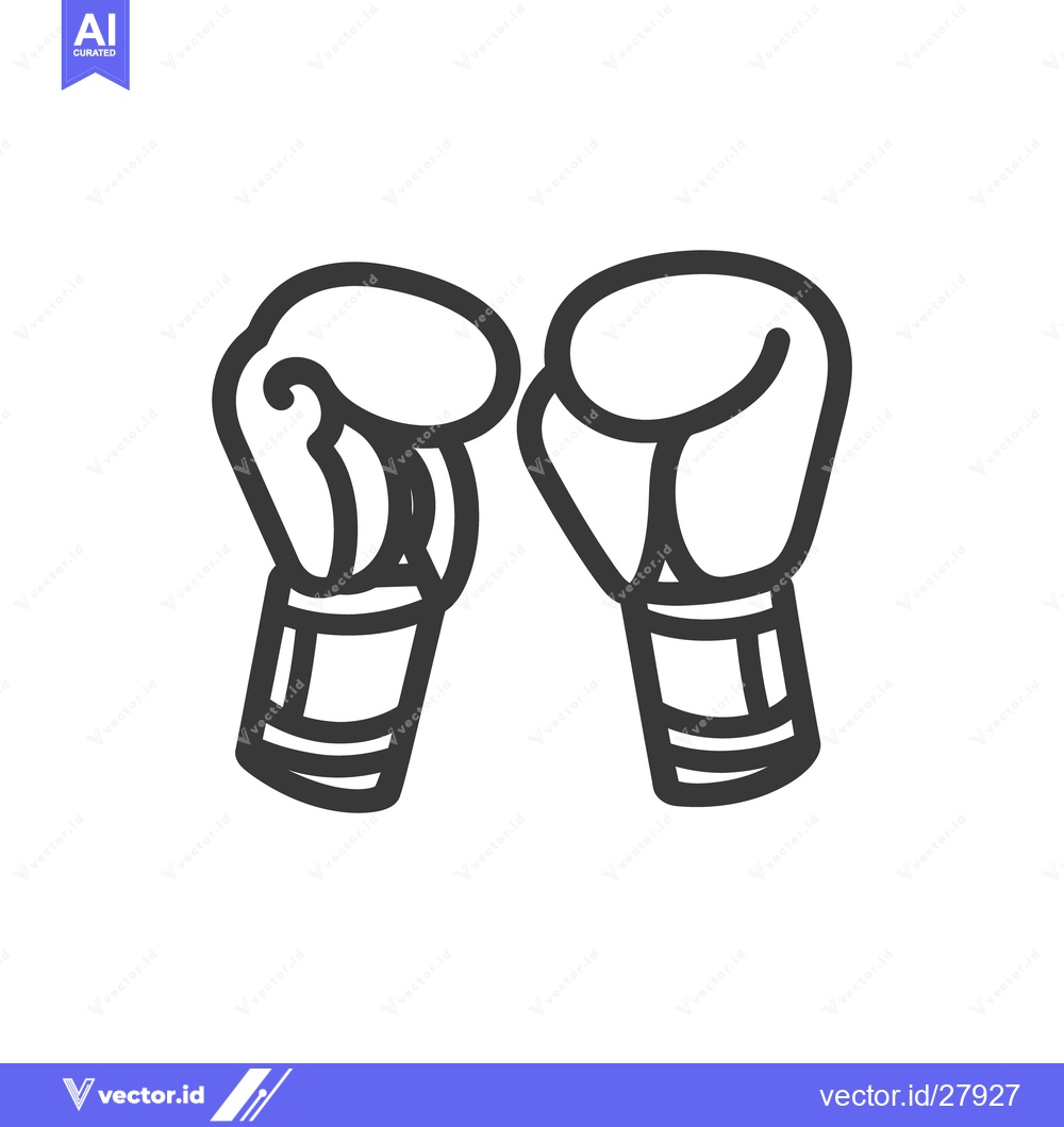 Premium Vector of Two boxing gloves face each other in a stylized design
