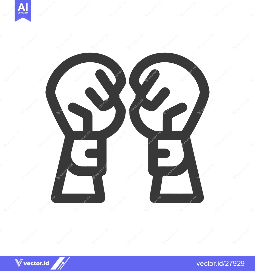 Premium Vector dari Two boxing gloves represent the sport of combat and competition