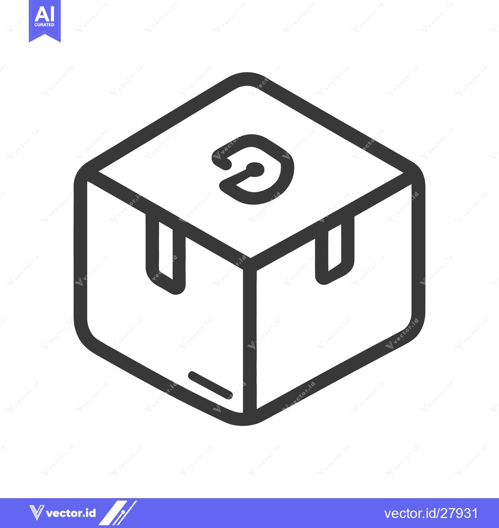 Premium Vector dari A simple box design depicting a delivery package container