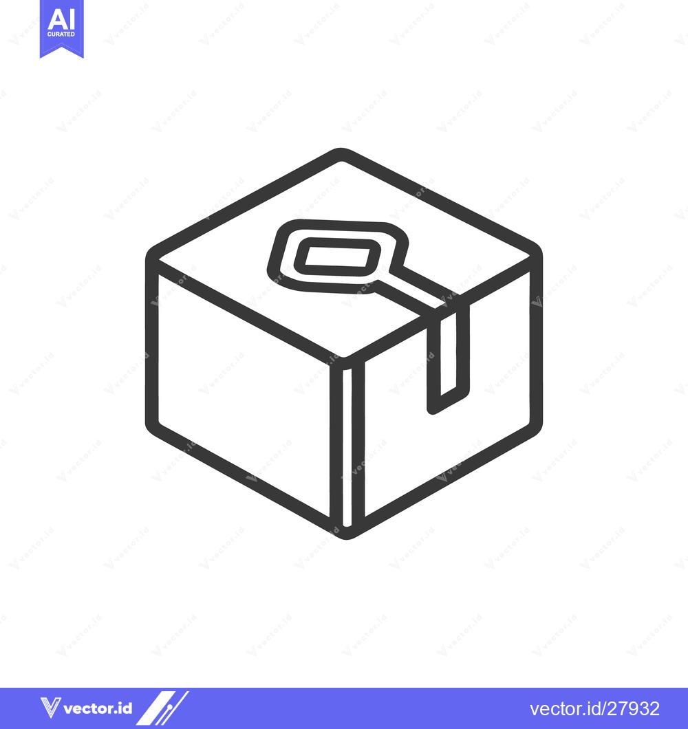 Premium Vector of A boxed package with a closed keyhole illustration