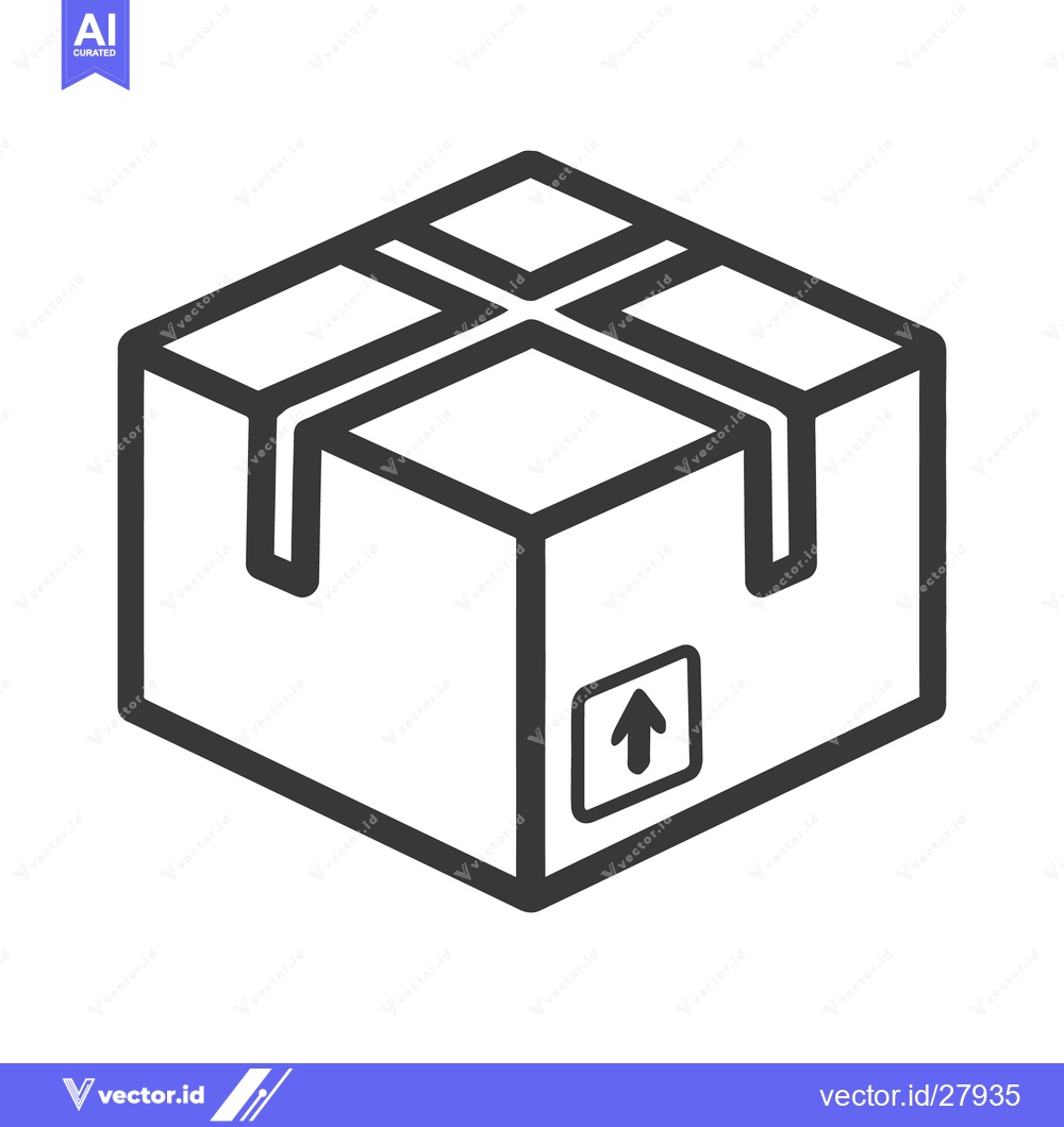 Premium Vector dari A simple isometric illustration of a cardboard shipping box