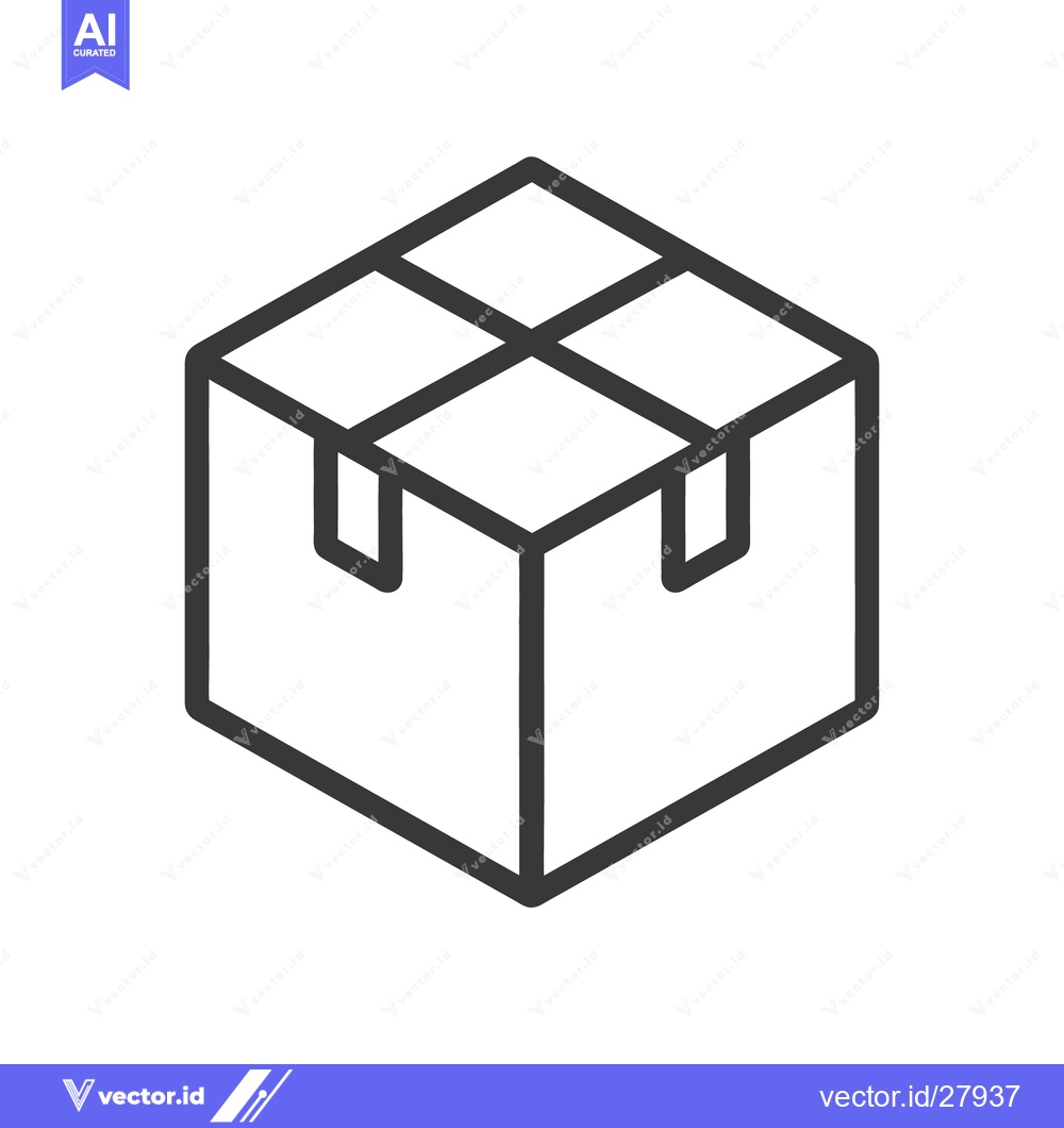 Premium Vector dari A simple graphic illustration of a brown cardboard packaging box