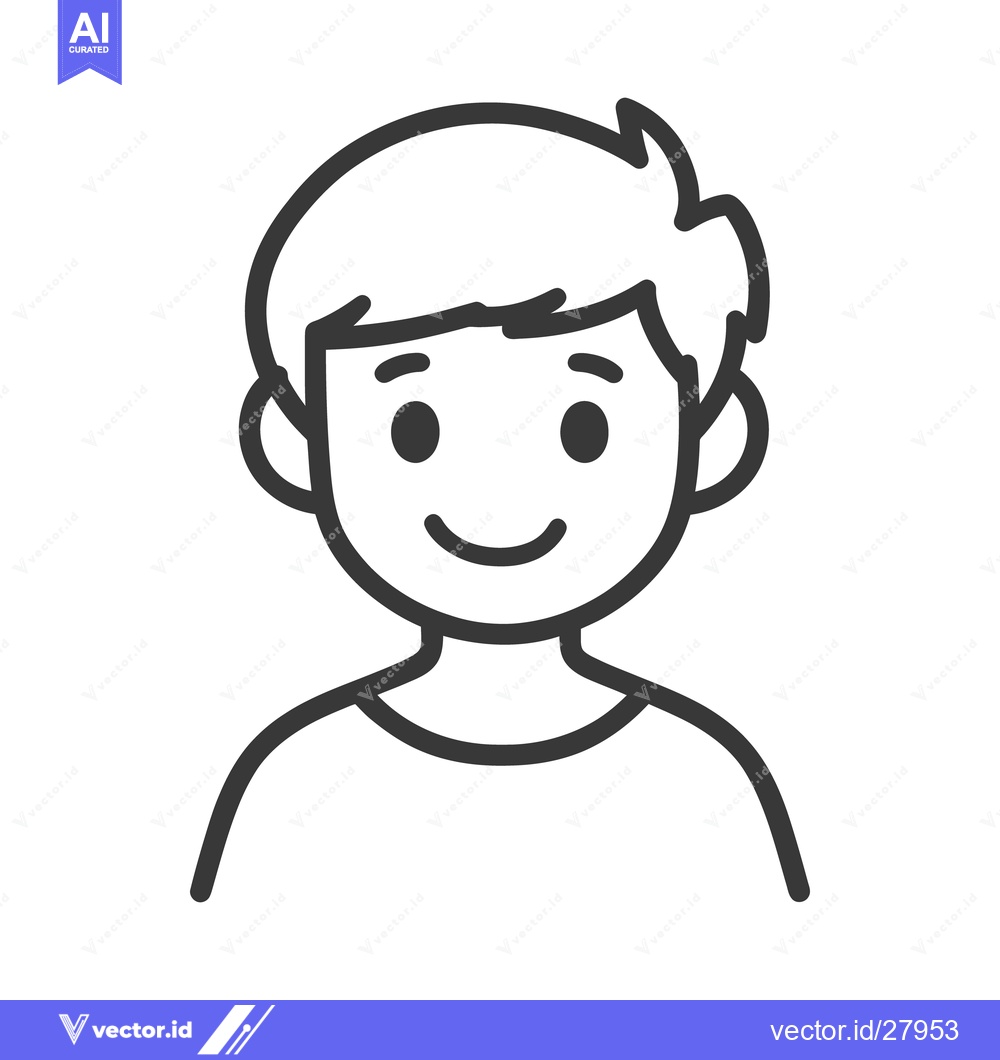 Premium Vector of A simple cartoon illustration of a smiling human face