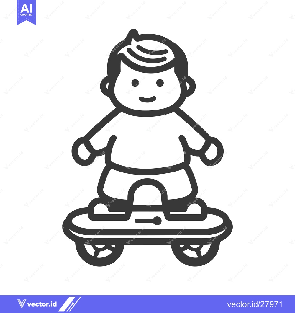 Premium Vector dari Boy Riding a Hoverboard with a Happy Expression
