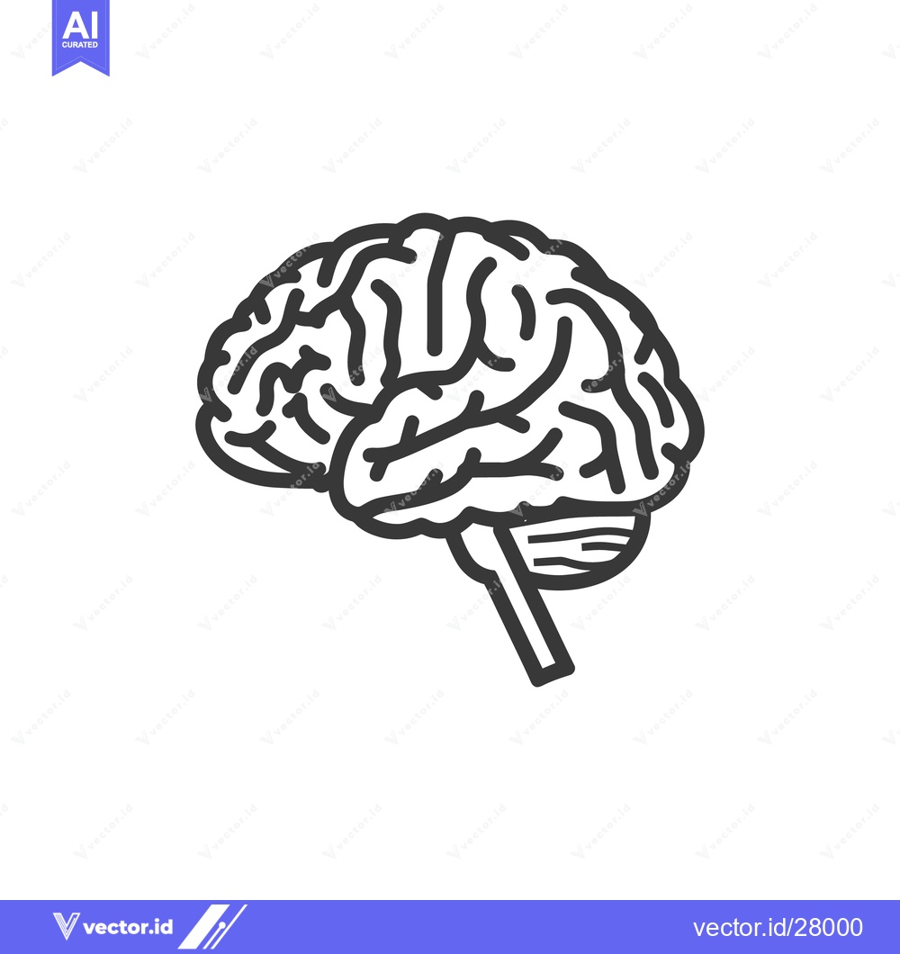 Premium Vector of Simple illustration showing a human brain in side profile view