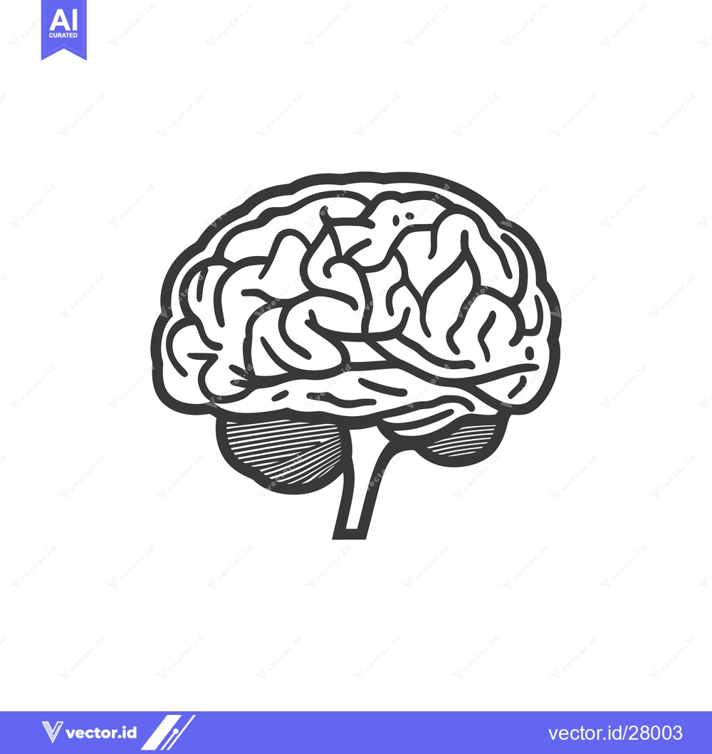 Premium Vector dari A simple illustration depicting the human brain in a graphic style