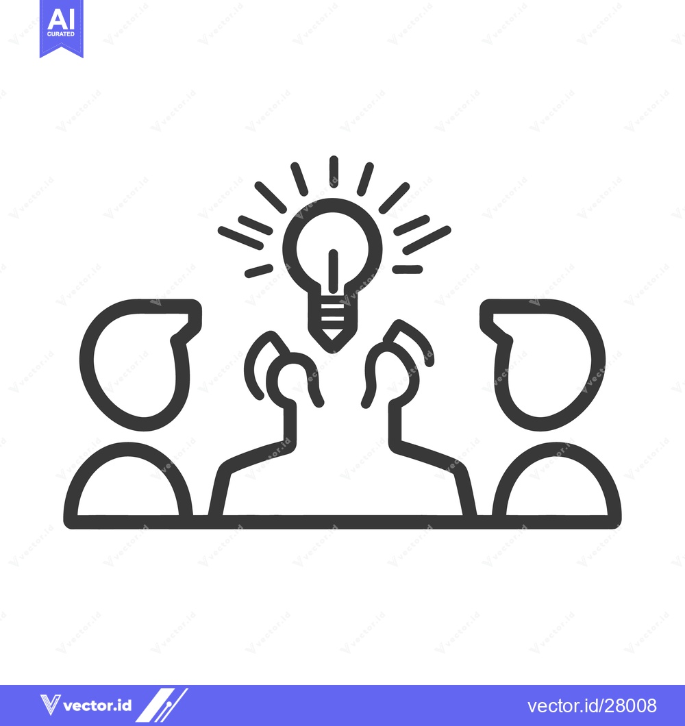 Premium Vector dari A group of people share an idea with a lightbulb