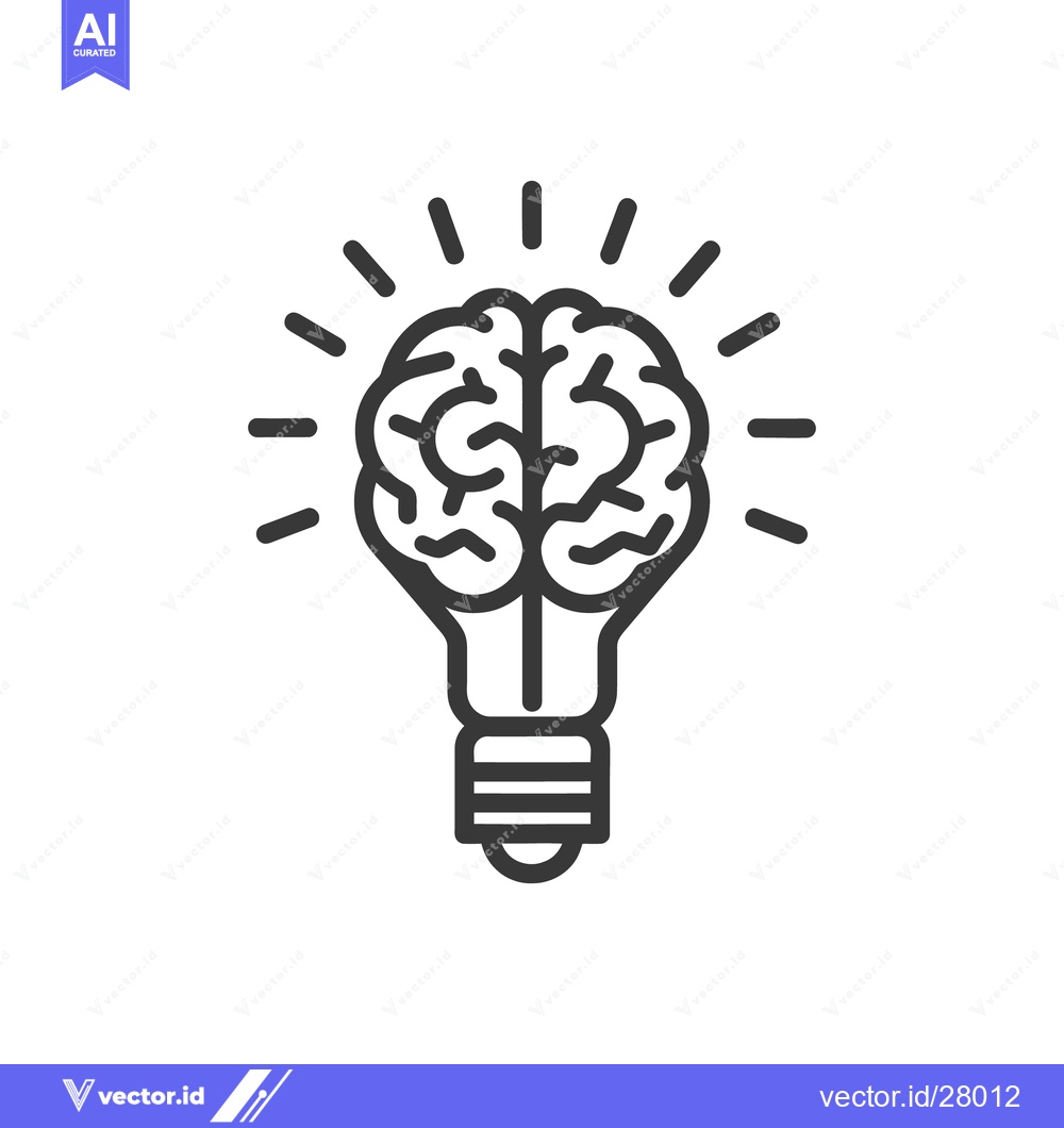 Premium Vector dari An illuminating illustration of a brain replacing a light bulb symbol