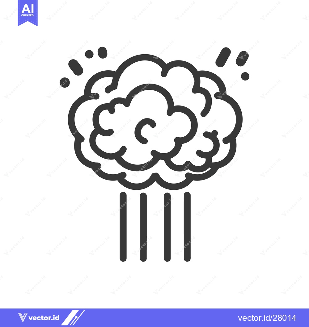 Premium Vector of A stylized graphic illustration of a brain bursting into action