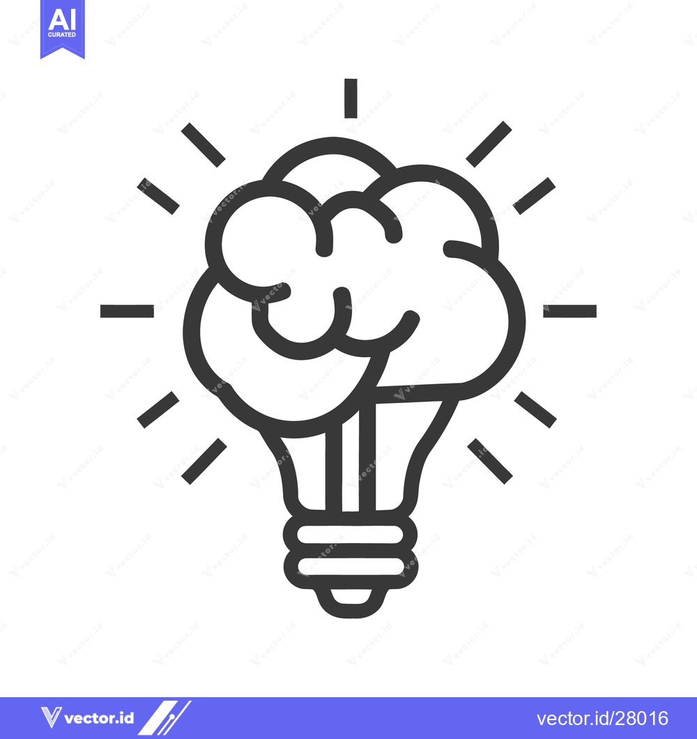 Premium Vector dari A graphical representation showing a brain inside an illuminated light