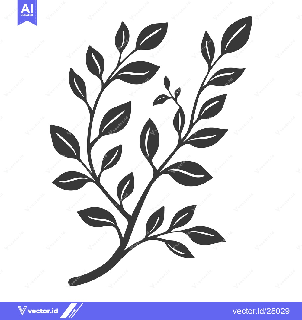 Premium Vector dari A simple and elegant drawing of a leafy branch