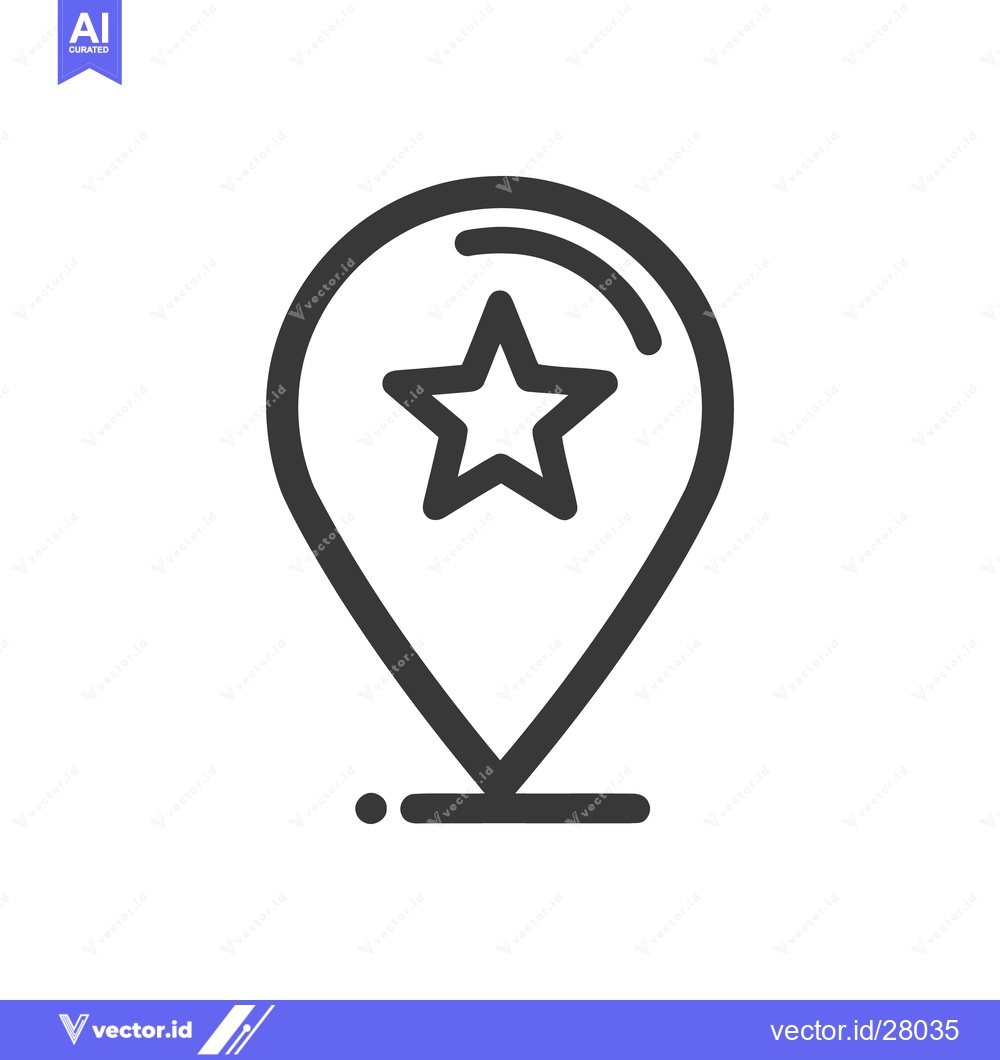 Premium Vector dari Star Location Pin Icon: Modern Minimalist Design for Maps and Navigati