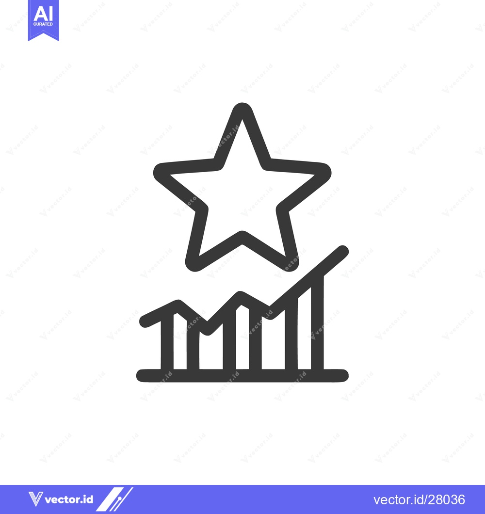 Premium Vector dari Rising Star: Business Growth Chart Icon with Bold Line Design