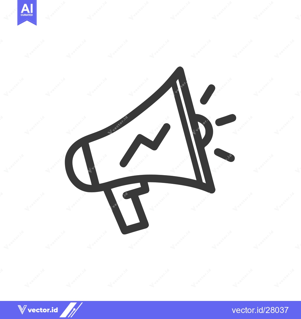 Premium Vector of Megaphone with Graph Line Icon: Loudspeaker Symbol for Communication a