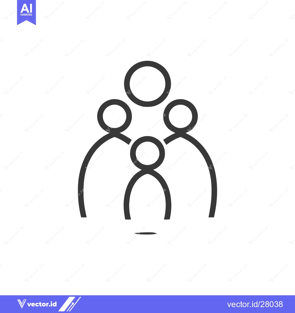 Premium Vector of Minimalist Family Icon: Simple Line Art Depicting Unity and Togetherne