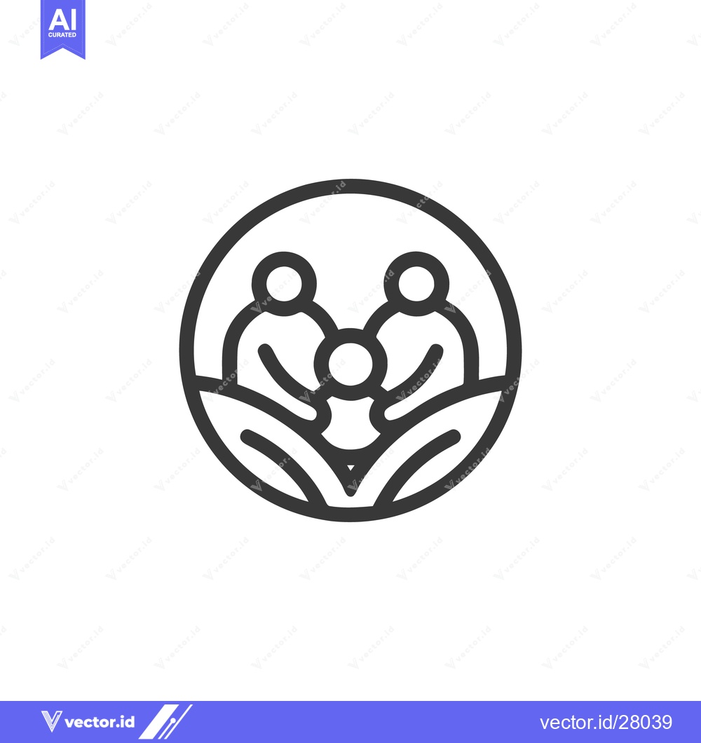 Premium Vector dari Minimalist Family Circle Icon: Unity, Love, and Growth Symbolized