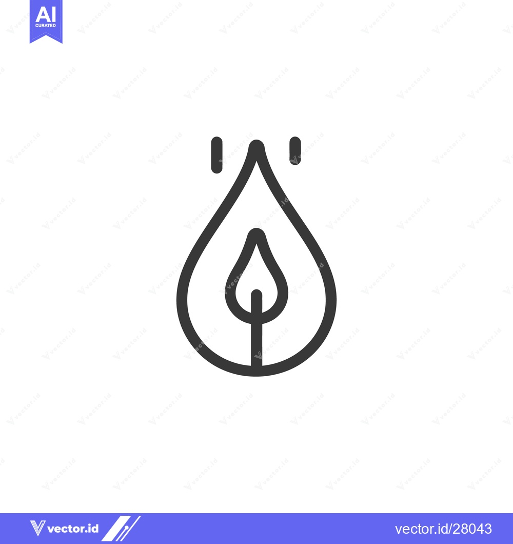 Premium Vector dari Simple outline drawing of a candle with a teardrop shape