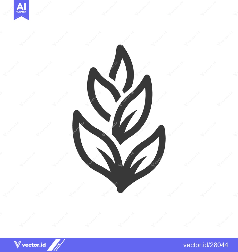 Premium Vector of Simple illustration of a stylized plant with symmetrical leaves
