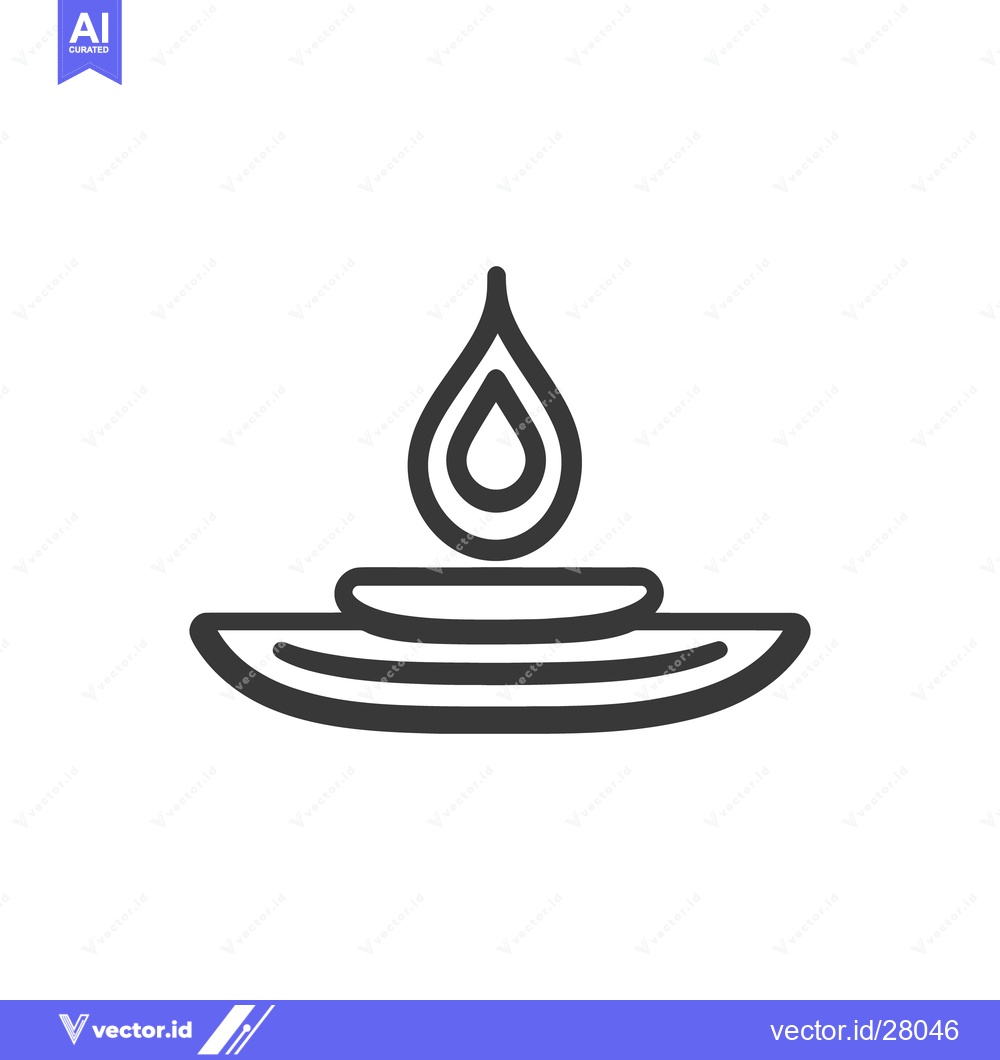 Premium Vector of A simple stylized image of a lit oil lamp illustration