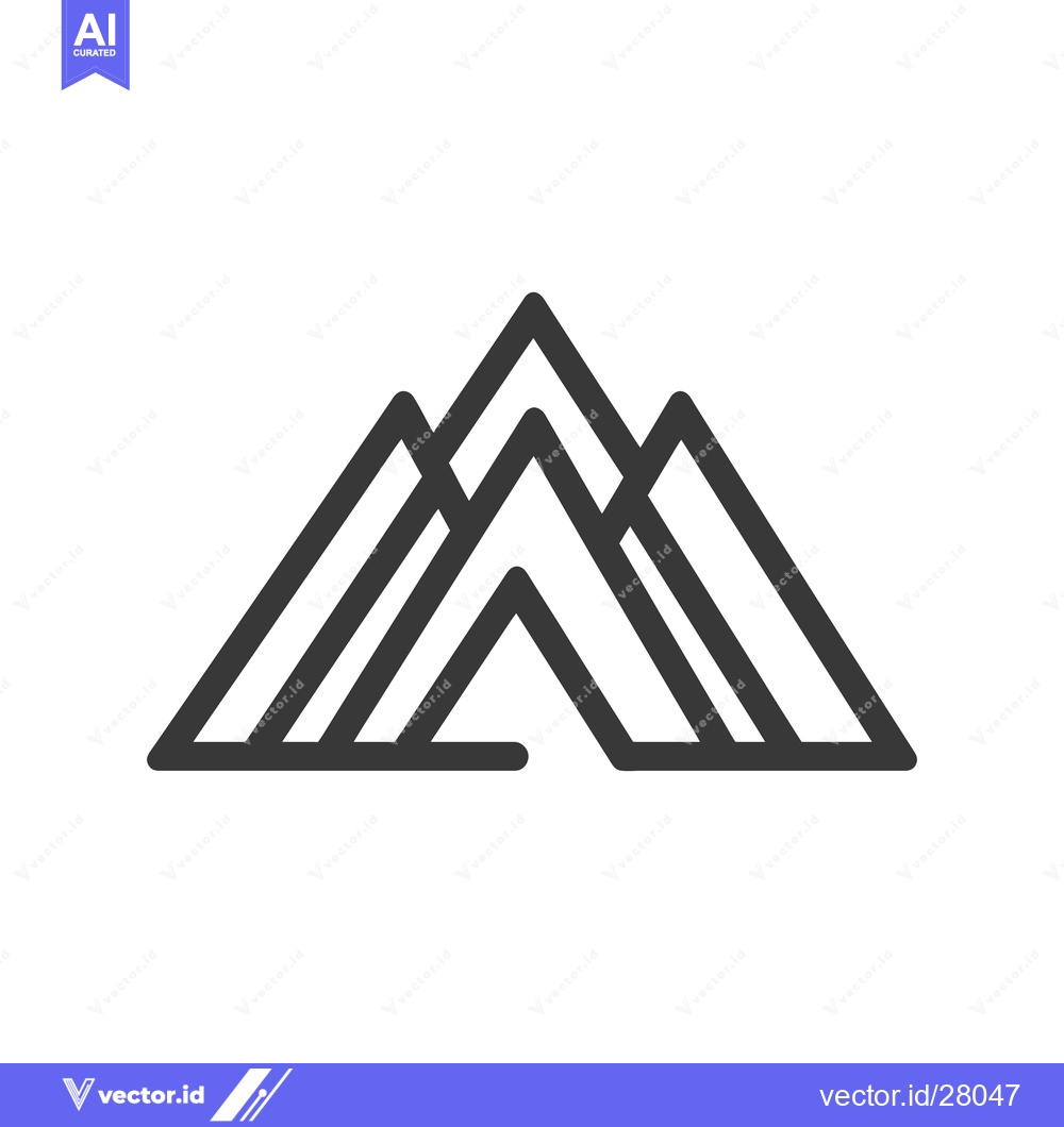 Premium Vector of The illustration depicts a graphic representation of multiple mountain