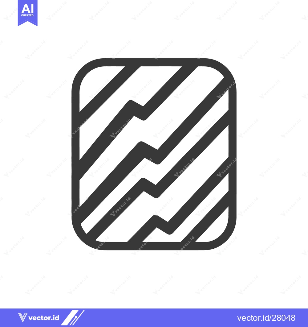 Premium Vector dari Black and white striped rectangular icon with rounded corners