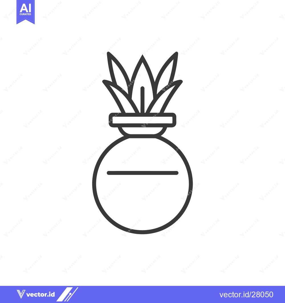 Premium Vector dari A simple line drawing of a potted indoor plant